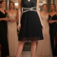 Abito elegabte nuovo chifgon e paillettes nero