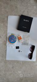 Lotto accessori, scatola Alex&Co e occhiali