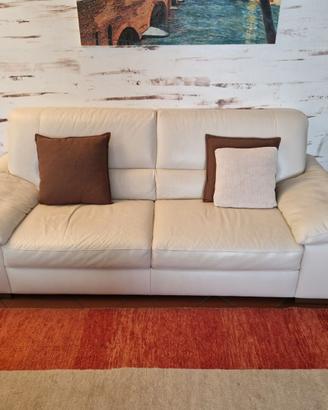 DIVANO IN PELLE DUE POSTI color crema