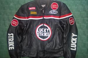 Giacca moto vintage LUCKY STRIKE in pelle