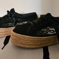 superga nere in pizzo