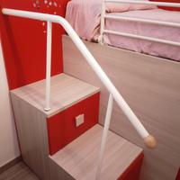 Letto singolo con mobile e gradini contenitori (bu
