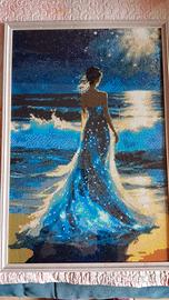 Quadro fatto a mano la donna in riva al mare