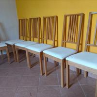 8 sedie in legno imbottite da sala da pranzo ikea