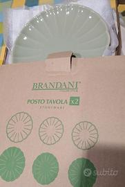 Set 4 posti Flower verde salvia /avorio