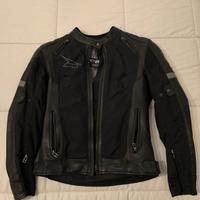 Giacca moto pelle Axo Double Nero