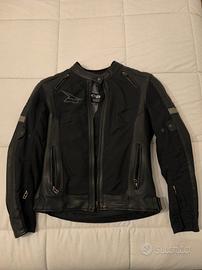 Giacca moto pelle Axo Double Nero