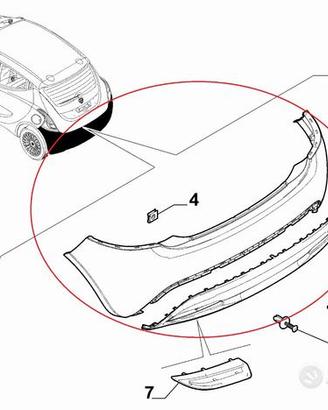 Paraurti Posteriore Lancia Ypsilon 2011-2018