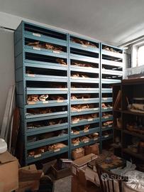 scaffalatura metallica a vasca