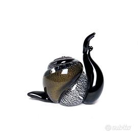 Scultura Lumaca Oball Murano Vetro Firmata 10cm
