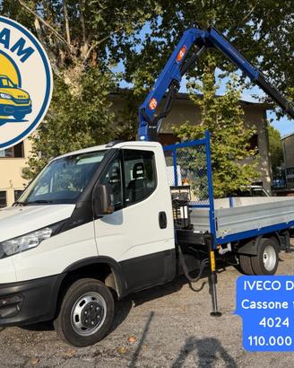 IVECO DAILY 35-160 CASSONE FISSO + GRU 4024 EURO 6