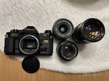Canon AE-1 Program black con 28mm 50mm e 135mm
