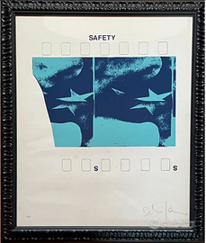 Serigrafia firmata Mario Schifano - Safety, 1968