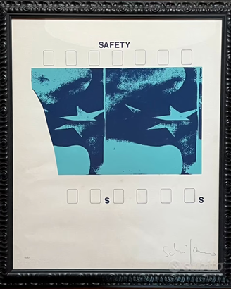 Serigrafia firmata Mario Schifano - Safety, 1968