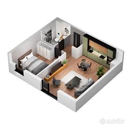 Ampio bilocale Cornate-balcone e cantina