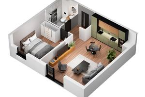 Ampio bilocale Cornate-balcone e cantina