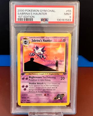 2000 pokemon #55 Sabrina’s Haunter 1 edition PSA 9