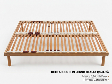 Rete a doghe in legno King Size 190x200 cm c piedi