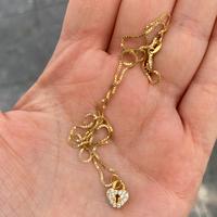 Collana con ciodolo a cuore argento dorato zirconi