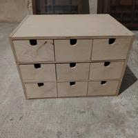 scatola in legno grezzo organizer