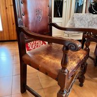 Set 6 sedie stile rinascimentale in legno massello