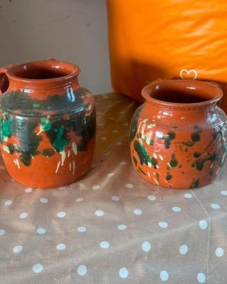 Vasetti / Boccali in terracotta macchiata