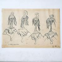 DISEGNO A CHINA SU CARTA - i Veri Cristiani - '900