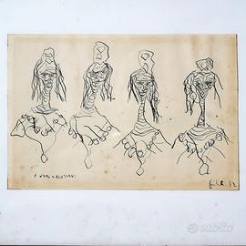 DISEGNO A CHINA SU CARTA - i Veri Cristiani - '900