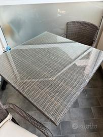 Set tavolo da giardino rattan