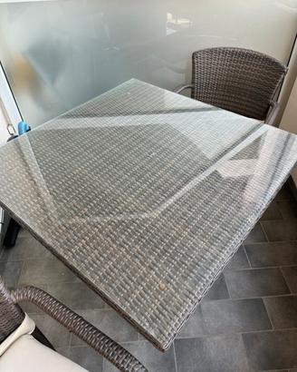 Set tavolo da giardino rattan