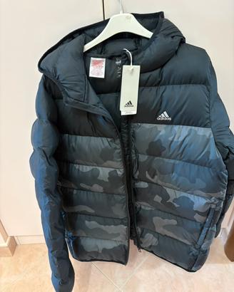 Piumino Adidas nero camouflage con cappuccio