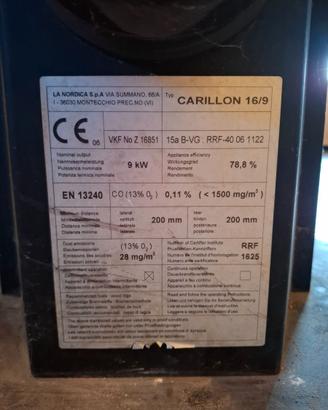 Stufa a legna nordica carrillon 16/9 usata