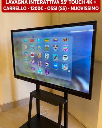 SCHERMO TOUCH INTERATTIVO COMPLETO DI CARRELLO