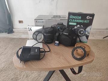 Canon eos2000d+kit pulizia+kit filtri+ scheda sd