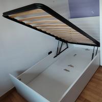 letto in legno con contenitore 