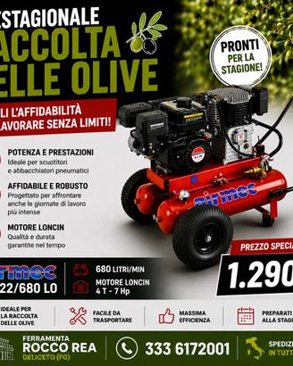 COMPRESSORE RACCOLTA OLIVE AIRMEC 680 lt