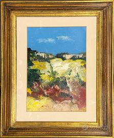Sergio Scatizzi pittore quadro olio su cartone Pae
