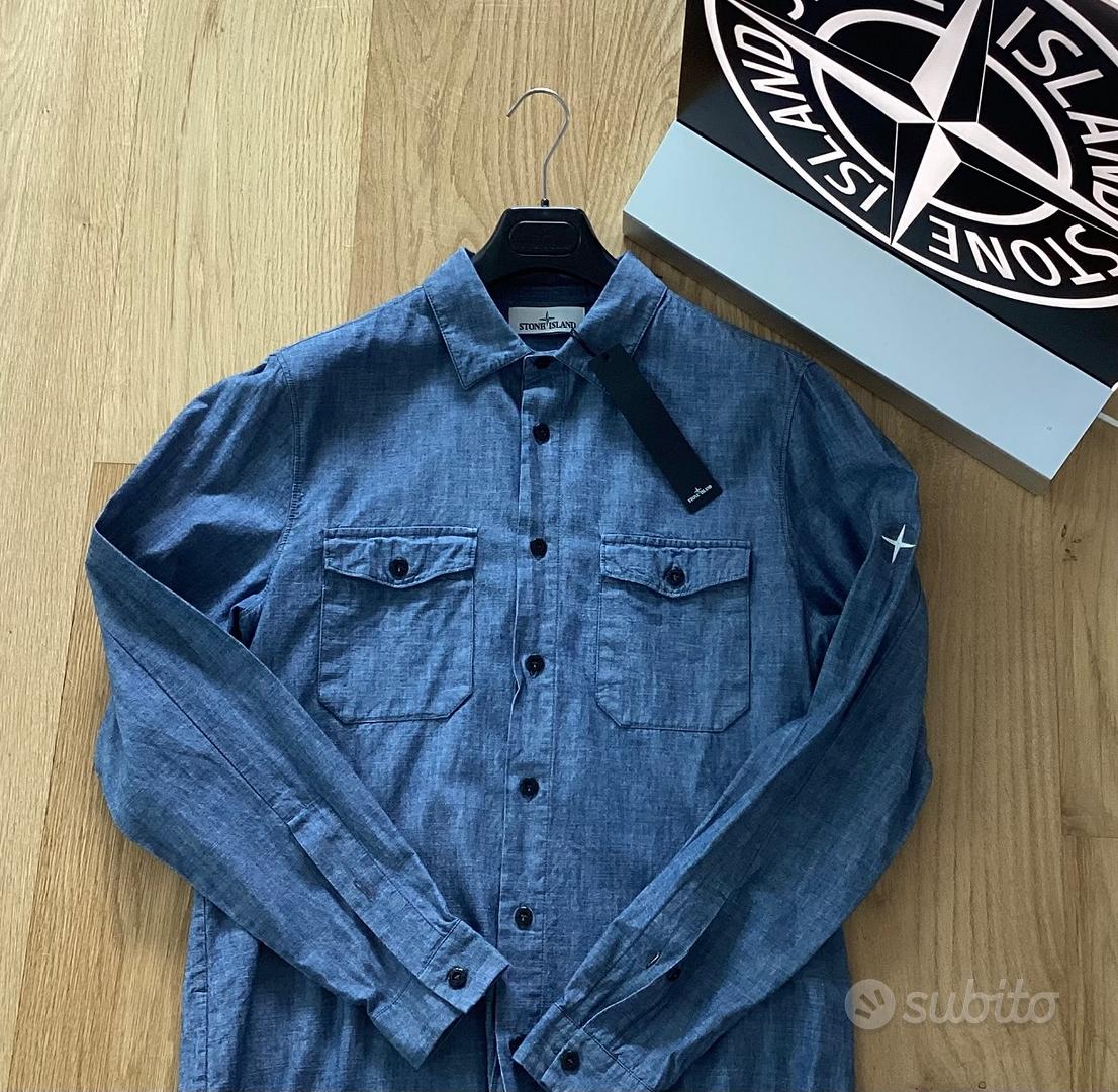Stone Island Camicia Denim Nuova Originale Abbigliamento e - Main Image