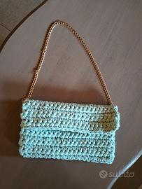 Borsetta in fettuccia verde menta 