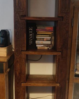 Libreria Etnica in Legno Massello di teak