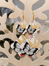 Butterfly earrings Orecchini stampa farfalla donna