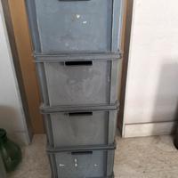 6 contenitori plastica impilabili 