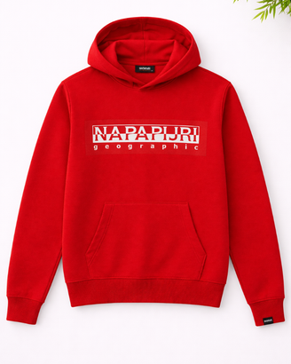 Napapijri felpa uomo hoodie rossa XS