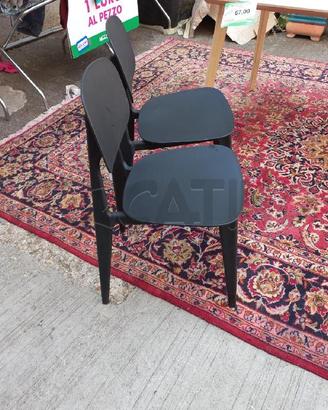 COPPIA SEDIE PLASTICA NERA