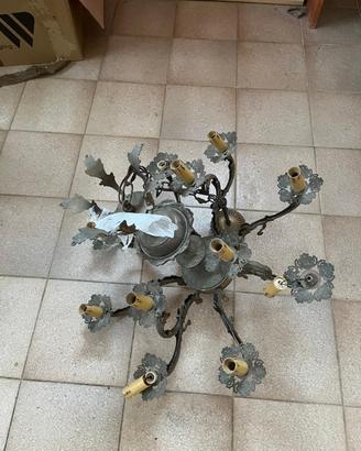 Lampadario stile barocco in rame