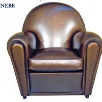 Poltrona modello Venere in pelle metal brown