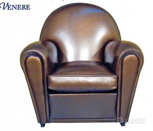 Poltrona modello Venere in pelle metal brown