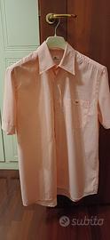 Camicia Lacoste uomo mezze maniche a righe rosa