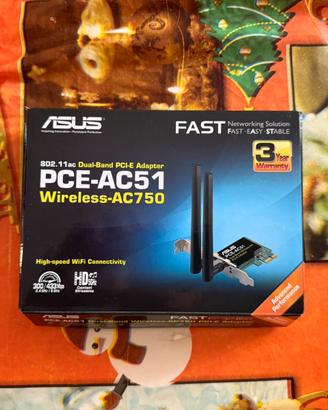ASUS PCE-AC51 Scheda rete PCI-Ex Wireless AC750