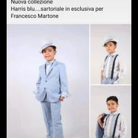 Vestito comunione Bambino harris blu "Italiano "